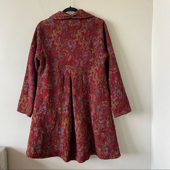 C.M.C (Colour Me Cotton) Boho Double Pocket Tapestry Swing High Low Jacket - Picture 3 of 15